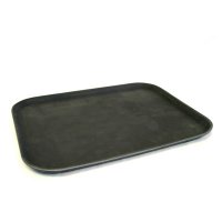 Tray non-slip black rectangular